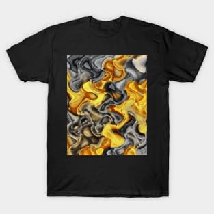 Yellow And Grey Abstract Art T-Shirt